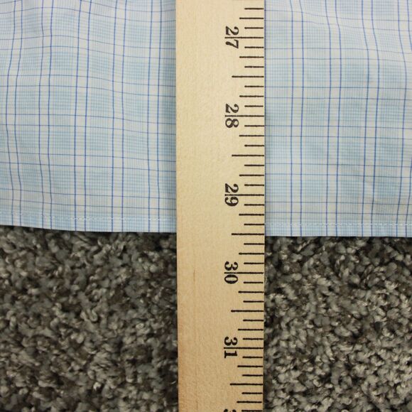 Charles Tyrwhitt Shirt Mens 17/35 Blue Check Slim Fit Button Up Long Sleeve - Picture 7 of 7